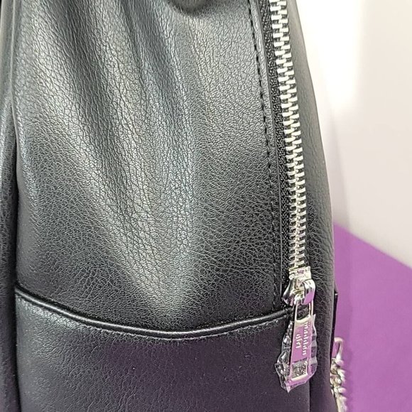 Steve Madden Backpack Black med faux Leather -Front Pockets School, carryon - Picture 7 of 7